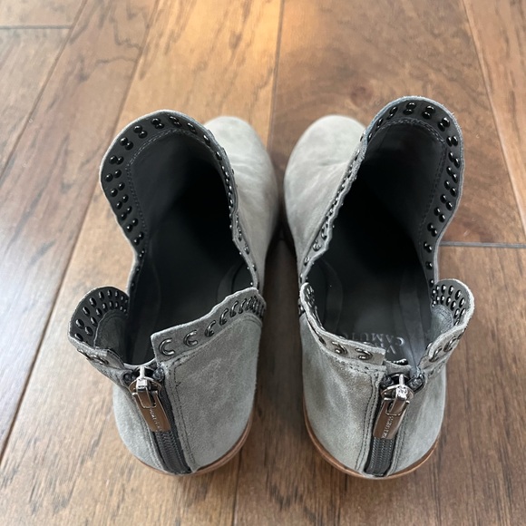 Vince Camuto Gray Suede Ankle Booties with Stud Accents - Picture 5 of 10
